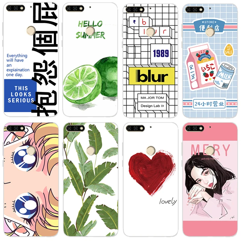 

For Huawei Honor 7A Pro Case Y6 Prime 2018 Life Style Soft TPU Cartoon Painted Phone Case For Huawei enioy 8e back cover #004