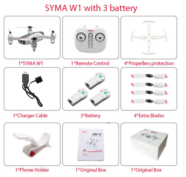 Новейший Дрон Syma W1, GPS, 5G, Wi-Fi, FPV с регулируемой камерой 1080P HD, режим следования за мной, жесты, Радиоуправляемый квадрокоптер vs F11, SG906, Дрон - Цвет: W1 3B Original Box