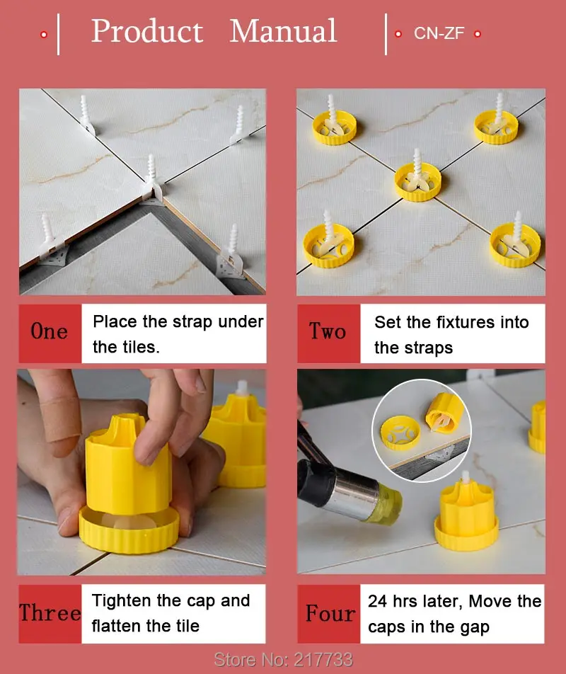 Tile Leveling Clips 1mm Spacers Cross (8)