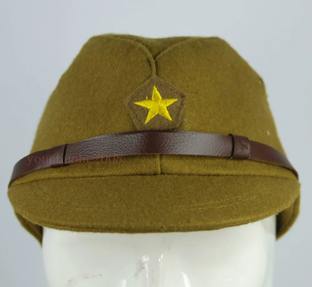 WWII WW2 Japanese Army IJA Officer Field Wool Cap Hat L, badge made of bullion-JP008