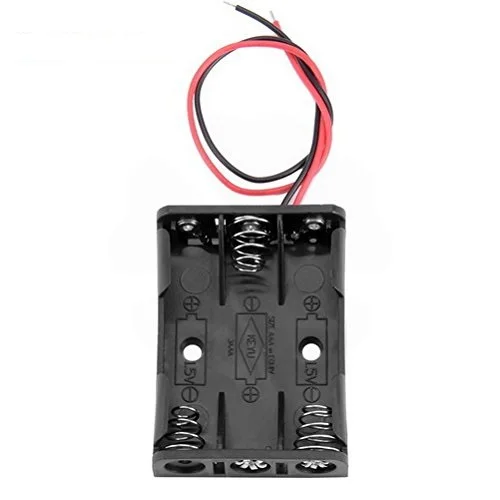 300PCS Black 3 x 1.5V AAA Battery Spring Clip Plastic 4.5V 3 AAA