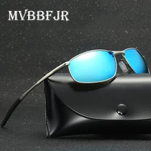 MVBBFJR модные квадратные мужские Поляризованные антибликовые солнцезащитные очки для вождения рыбалки зеркальные очки ночного видения Винтажные Солнцезащитные очки UV400