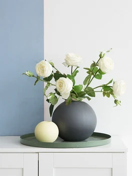 

Nordic Ceramic Vase Modern Spherical Flowers Dried Flowers Inserted Desktop Ornaments Home Decoration