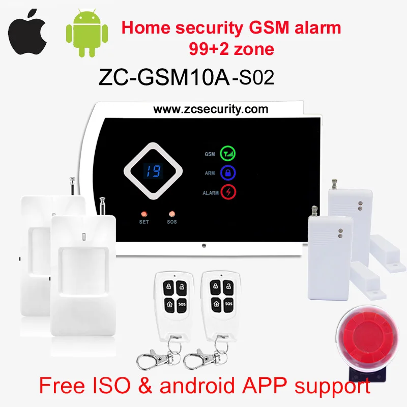 Беспроводная и Проводная 101 зоны ISO& android Поддержка приложения домашняя Безопасность GSM сигнализация - Цвет: G10AS02