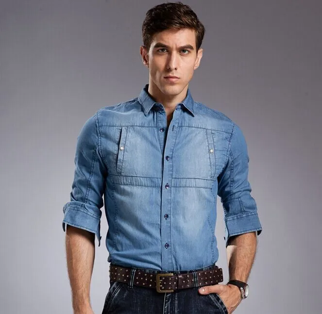 Aliexpress.com : Buy 2014 autumn Wear Men Jeans Shirt Denim Jeans Long ...