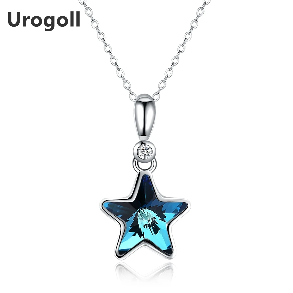 Collar Con Colgante Estrella De Cristal Plata 925 55 Cm - – Joyas De Plata 925, Acero Y Enchapados