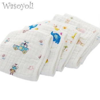 

1 Pc Wasoyoli 100% Muslin Cotton Seersckuer 6 Layers Burp Cloths 25x25cm Soft Handkerchief Infant Feeding Bathing Face Washing