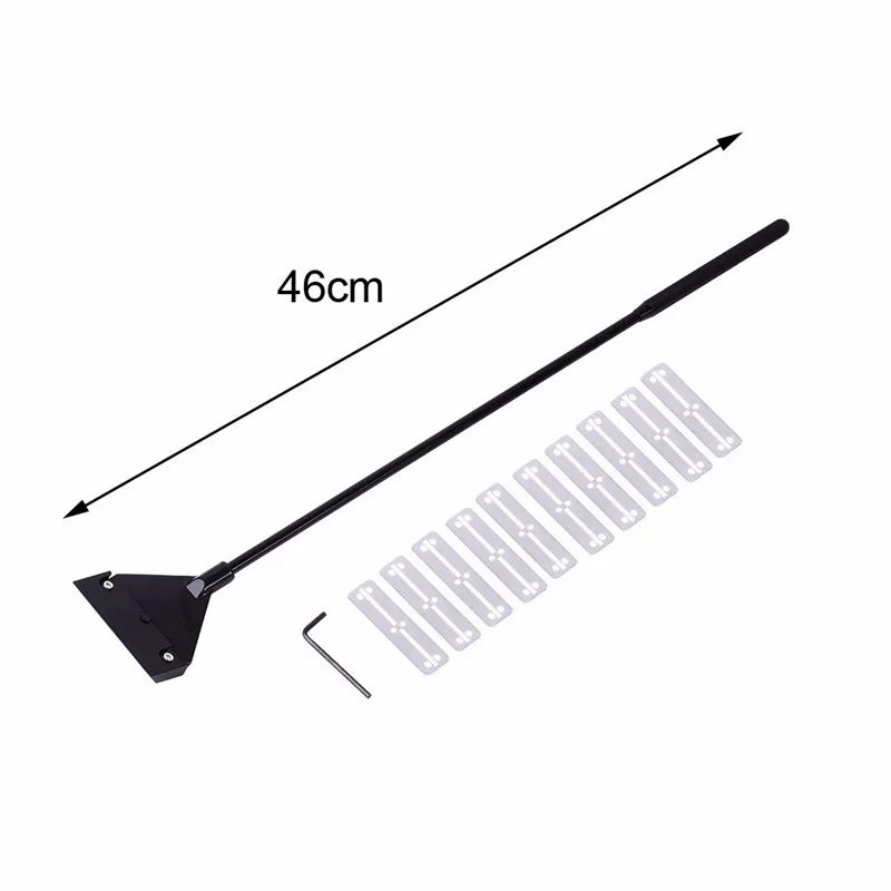 460mm 650mm Stainless Steel Aquarium Algae Razor Scraper Tank Water Aquatic Fish Live Plant Grass Coralline Cleaning Set with 10 Blades10
