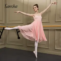 Санша взрослых Для женщин Ночное трико для одежда для занятий балетом с длинное платье юбка гимнастическое трико L1804CH