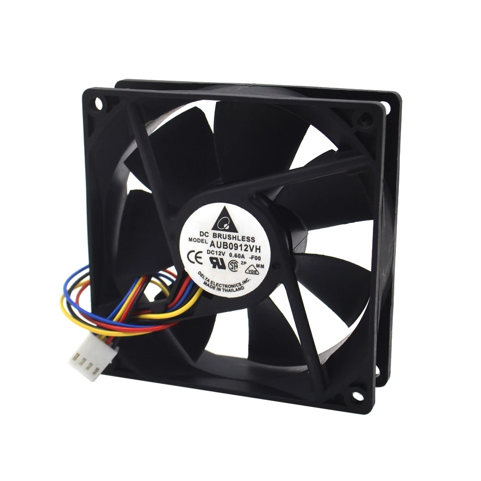 1 pcs دلتا AUB0912VH 9 cm 90mm 90*90*25 MM 9225 DC 12 V 0.60A 4 -دبوس pwm الكمبيوتر وحدة المعالجة المركزية مراوح التبريد