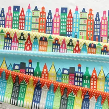 Винтажная печатная красочная домашняя хлопчатобумажная льняная ткань по метру DIY швейная текстильная стеганая хлопчатобумажная ткань