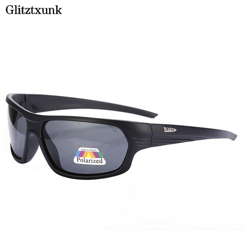 

Glitztxunk Polarized Sunglasses Men 2019 Fashion Brand Design Sports Sun Glasses Male UV400 Square Black Frame Outdoor Eyewear