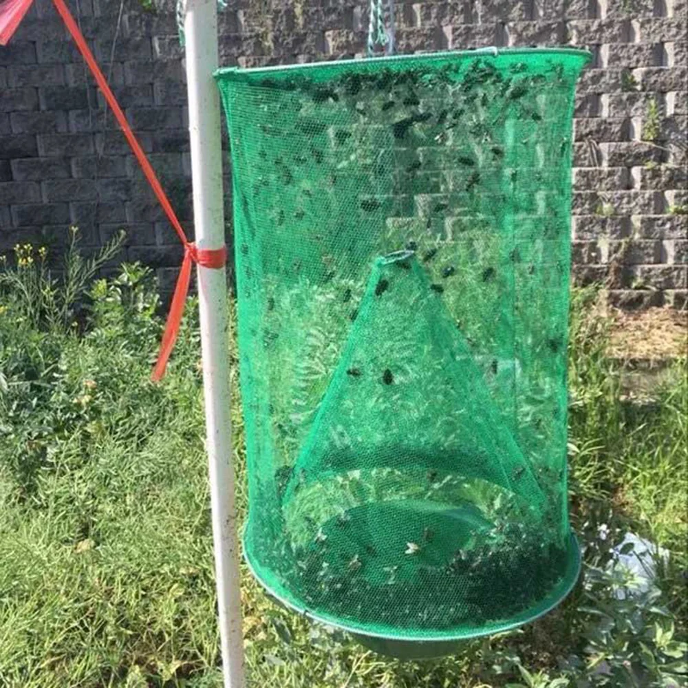 

Reusable Hanging FlyCatcher Cage Pest Control Fly Killer Flies Flytrap Zapper Cage Net Trap Home Garden Yard Supplies Dropship