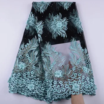 

Nigerian Lace Fabrics Flower Embroidery French Tulle Lace For Wedding Dress African Net Lace Fabric A1439