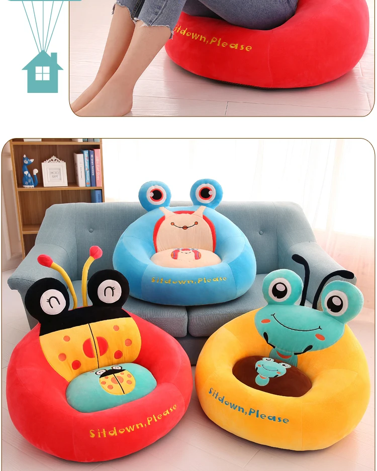 Velvet Surface Kids Cartoon Sofa Household Small Tatami Mat Children Plush Toys Washable Kindergarten Children Lazy Sofa Chair