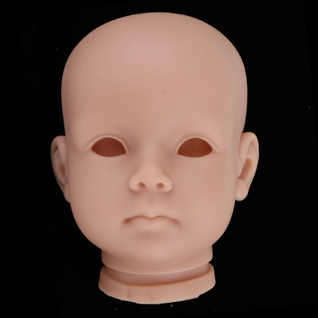 Handmade Unpainted 20inch Reborn Doll Head Sculpt Model Silicone Head Carving Mold DIY Making