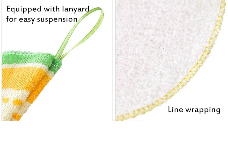 10 шт./партия, новые Висячие Мультяшные фруктовые узоры, абсорбент полотенца, детские носовые платки, кухонное полотенце из микрофибры