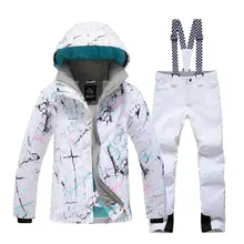 Winter snow suit women female ski suit for women Mountain skiing snowboard jacket snow pant ladies warm waterproof