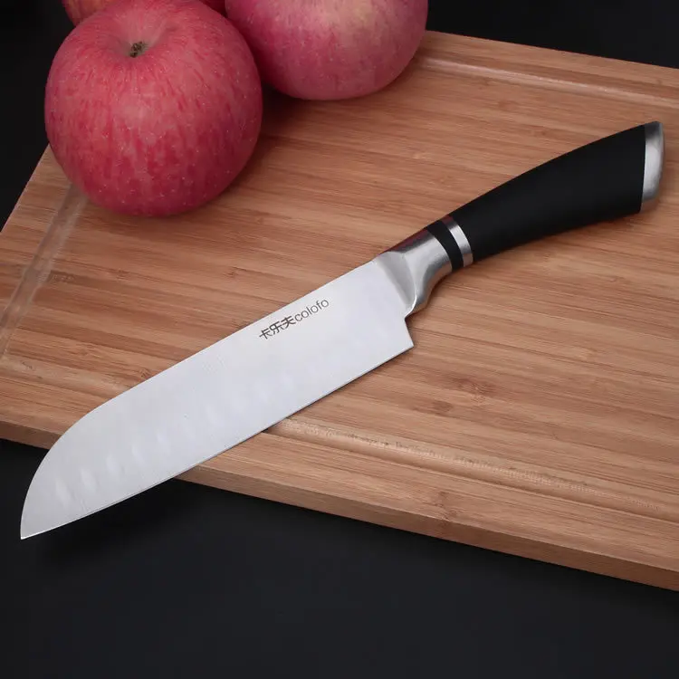 Calofo Профессиональный кухонный нож Santoku 4Cr13mov из нержавеющей стали антипригарный