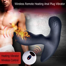 USB Charging Wireless Remote Dual Vibrating Prostate Massager Warm Vibrator Anal Plug Smart Heating Butt Plug Man Anal Sex Toys usb charging wireless remote dual vibrating prostate massager warm vibrator anal plug smart heating butt plug man anal sex toys