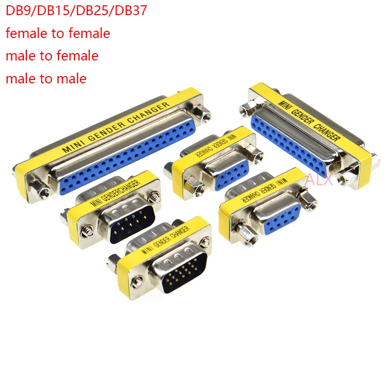 2 шт. адаптер переходник DB9 DB15 DB25 DB37 9/15/25/37 контактов Мама папа/Папа папа RS232