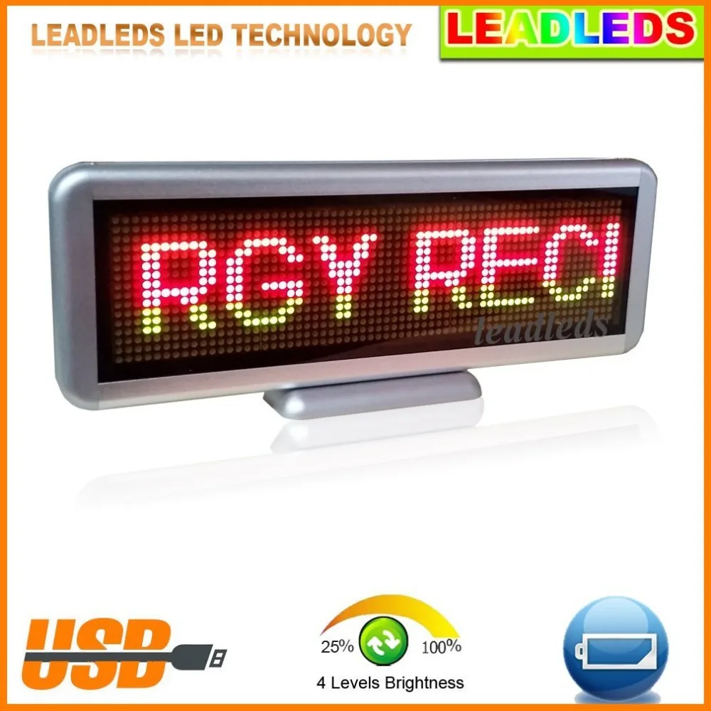 Фото 3 Color Moving Led Display Board Rechargeable Programmable (Stand up or Hang)  Электронные компоненты | Светодиодные дисплеи (32311128059)