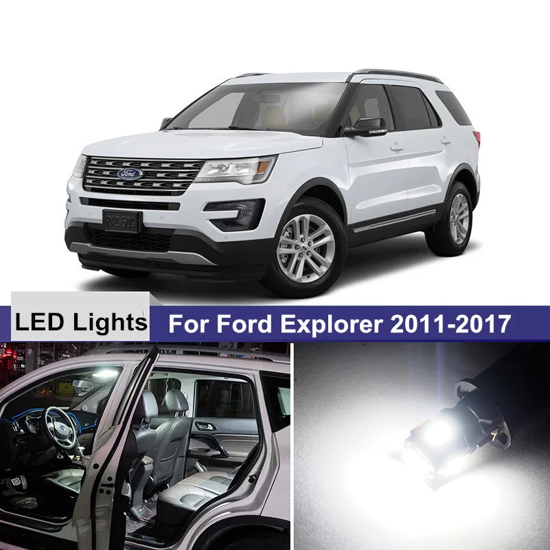 13x For Ford Explorer 2011 2017 Car LED Interior Light Bulbs White