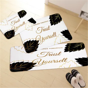 

wedding decoration Nordic carpet floor mat green leaf kitchen bedroom door absorbent non-slip mat door mat foot pad