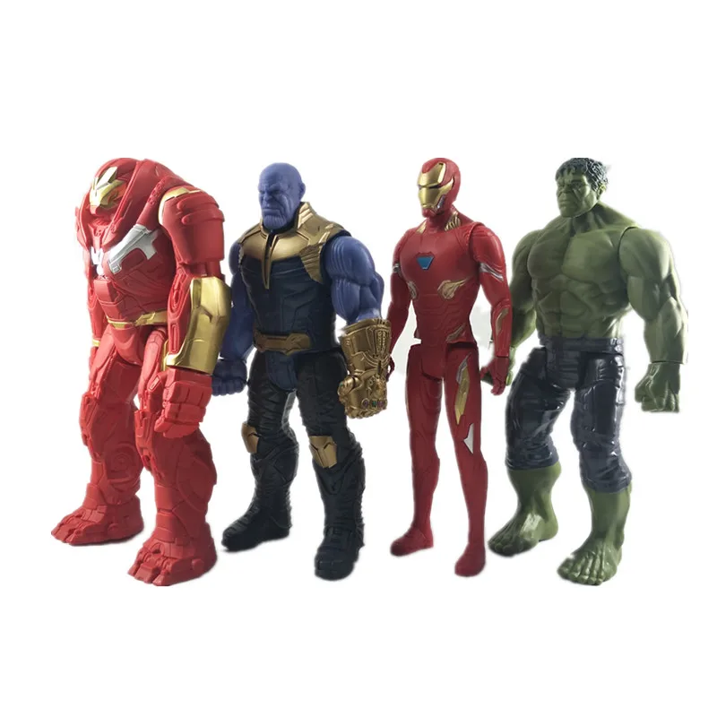 

30cm Marvel Avengers Hero Model Spider-Man Iron Man American Captain Leopard Green Huge Action Model Toy Doll Child