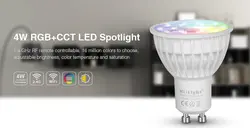 Ми свет AC85-265V 4 Вт светодиодные лампы затемнения MR16 GU10 RGB + ЧМТ (2700-6500 К) прожектор внутренней отделки + 2.4 г Беспроводной РФ LED пульт
