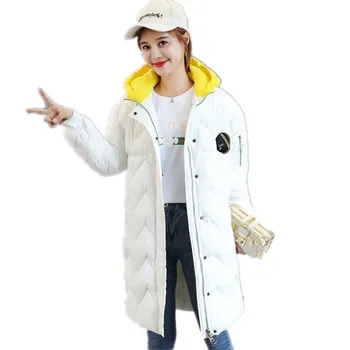

Long Sleeve Winter Women Parkas2018New Fashion Down Cotton Jacket Hooded Women Medium-Long Slim Cotton Padded Parkas MujerCQ2369
