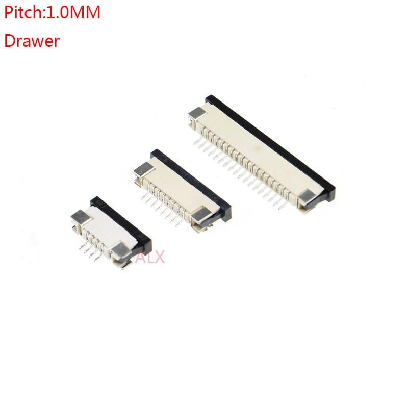 

10PCS FFC FPC CABLE CONNECTOR SOCKET PITCH 1.0MM HIGH 2.5MM Drawer Bottom Contact Type SOCKETS 4P 6P 8P 10P 12P 16P 20P 30P 40P