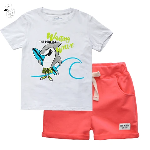 Home v1 36 binuduckling meninos roupas estabelecidos para o verao das criancas dos miudos roupa de algodao de