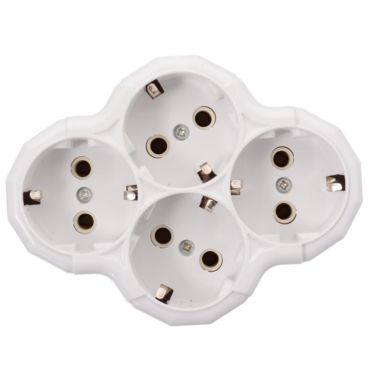 

Mayitr 1pc Travel EU Conversion Socket 1 To 4 Way Power Adapter Socket 16A 110-250V EU Standard Power Adapter Socket