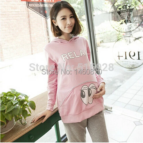 

2017 Winter Maternity Hoodies + Pants Suit Fall Sets Sports Clothes For Pregnant Women Sweatshirt Clothing