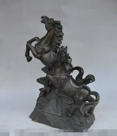 

S06133 china fengshui bronze wealth yuanbao Great Wall steed horse lucky success statue