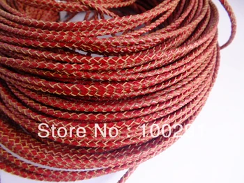 

Free shipping !!! 100M/lot 3mm braided leather cord fitting DIY bracelet and Necklace Wholesale Price
