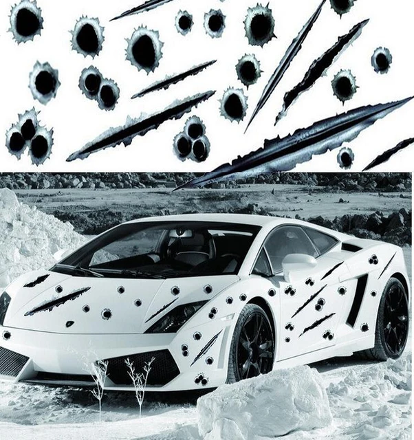 Car Stickers bullet shot hole Decal cover/anti scratch for car body