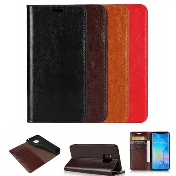 

For Huawei Mate20X Crazy Horse Grain Flip Wallet Real Genuine Leather Phone Case with card holder For Huawei Mate 20/Mate 20 Pro