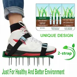 Аэраторная обувь для газона эффективный инструмент для аэрации почвы для двора 2,2 "шпильки аэрации сандалии с регулируемой 2 ремешками
