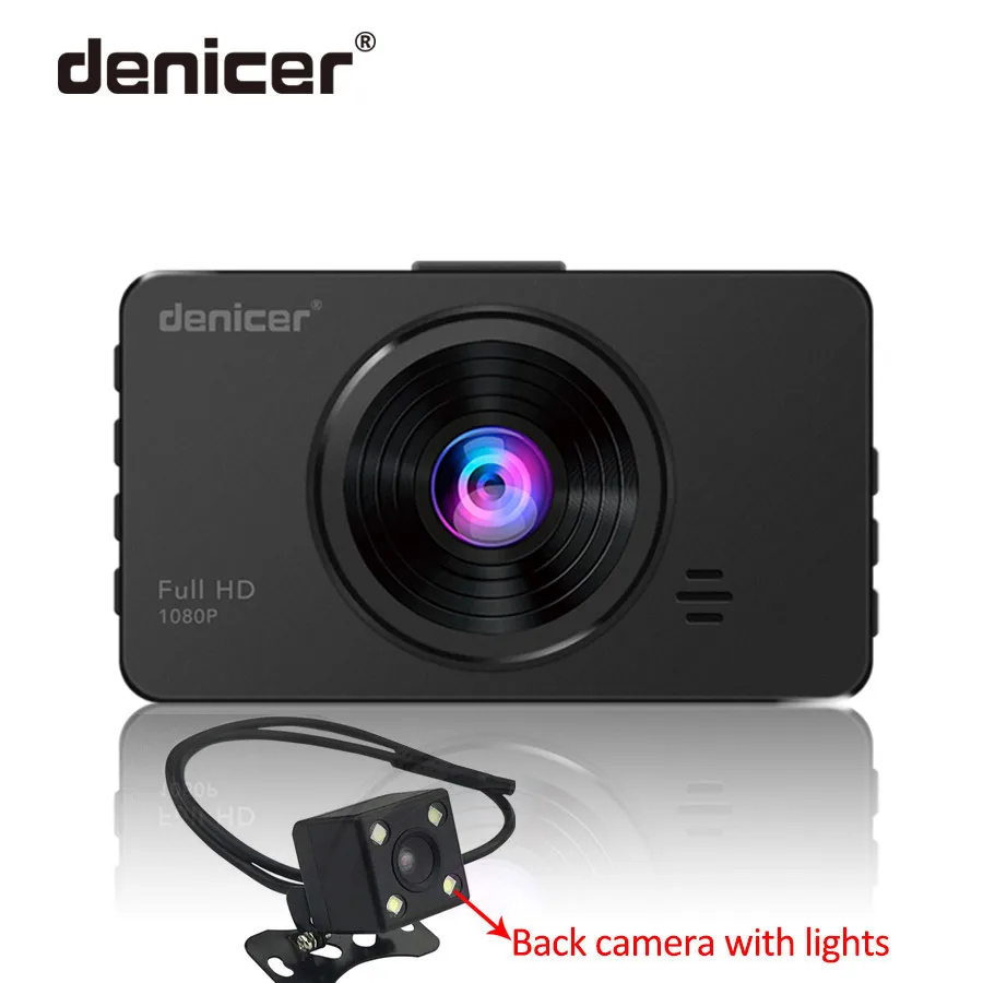 Автомобильный видеорегистратор Full HD Dashcam denicer, горячая Распродажа, видеорегистратор с монитором парковки, две камеры заднего вида