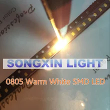 100 шт. 0805 SMD светодиодный теплый белый светодиодный S 2800-3200K светодиодный светильник диодный прозрачный DIY супер яркий
