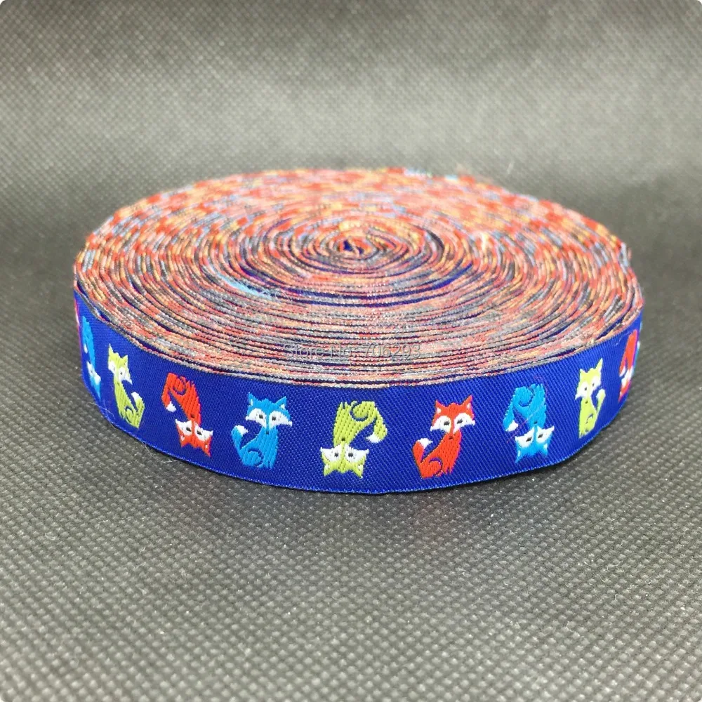 

Zakka handmade accessories ribbon Jacquard Ribbon with colorful fox 1.6cm width 10yards/lot