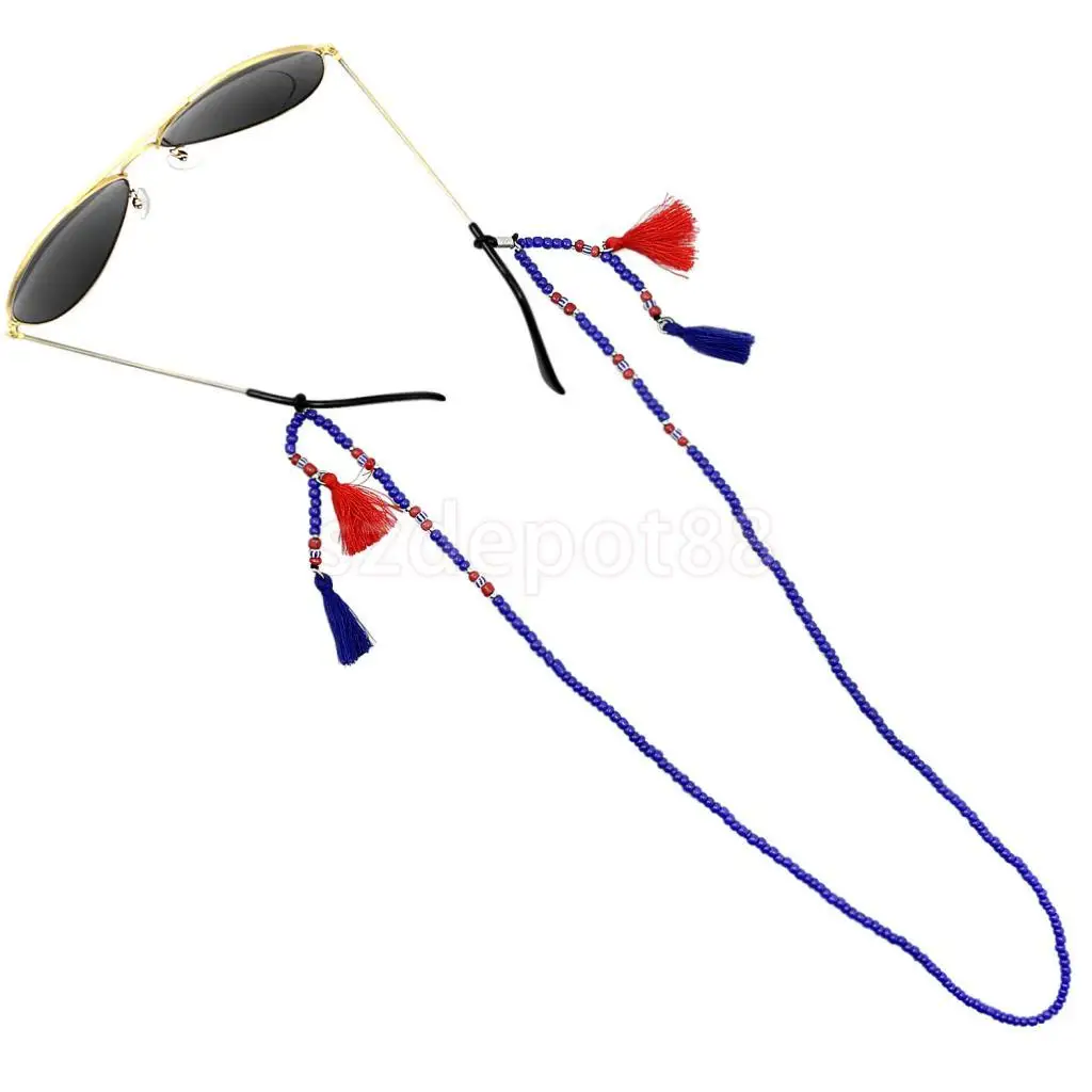 Sunglasses Neck Cord Strap Eyeglass Glasses Bead String Lanyard Holder Chain Bohemian Tassel Necklace