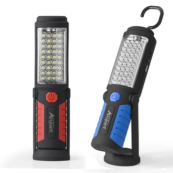 

Anjoet Led Work Light Magnetic Emergency Torch Flash Hanging Lamp USB Rechargeable Flashlights Built-in 18650 for Auto Repair