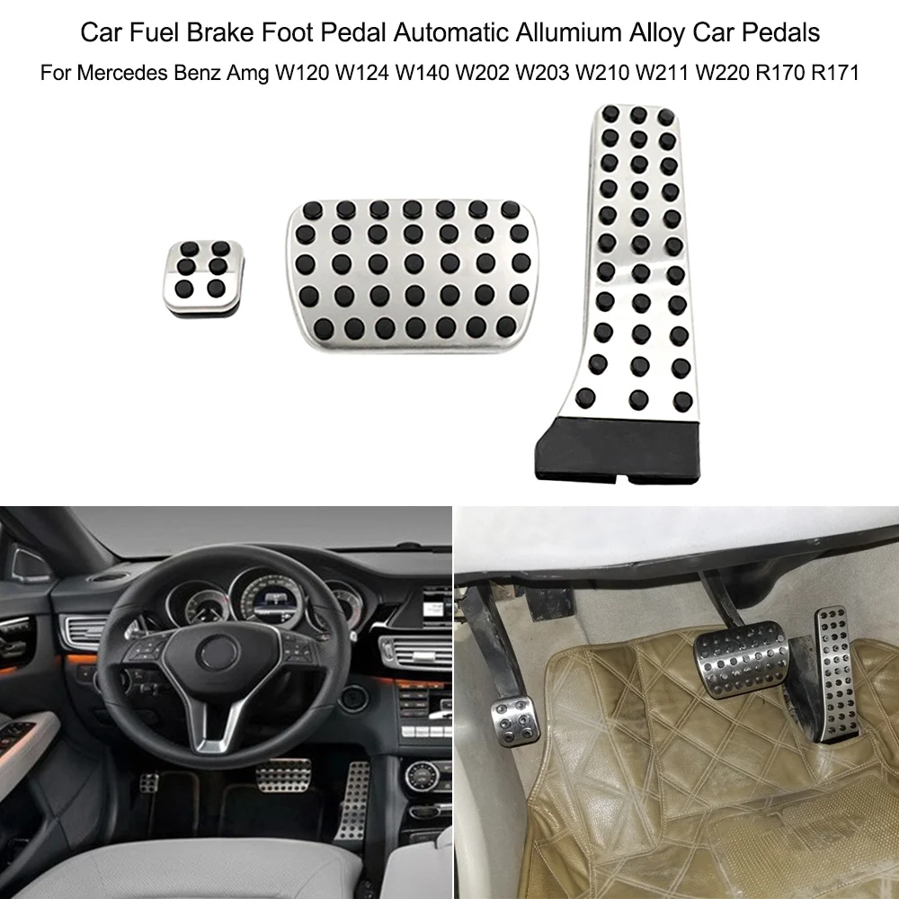 Автомобильный топливный тормоз ножная Автоматическая педаль из алюминевого сплава педали для Mercedes Benz AMG W120 W124 W140 W202 W203 W210 W211 W220 R170 R171
