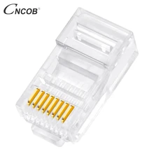 CNCOB cat 5e rj45 connector 8p8c utp/ftp network modular plug internet cat5 rj-45 Ethernet crimp cable connector  30/50/100pcs