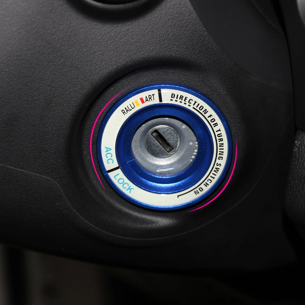 Переключатель зажигания автомобиля Замочная скважина световой украшения кольцо крышки Стикеры Ralli АРТ для Защитные чехлы для сидений, сшитые специально для Mitsubishi Lancer/ASX/Outlander автомобильные аксессуары