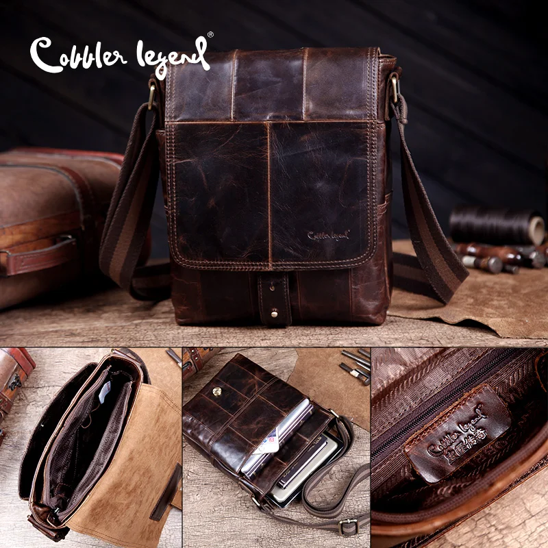 Cobbler Legend модная мужская деловая летняя сумка на плечо портфель из натуральной