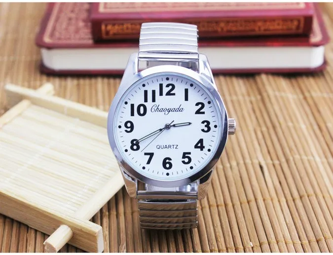Часы для пожилых мужчин и женщин, новинка, известный бренд, гибкий эластичный ремешок, мужские часы из нержавеющей стали, Роскошные Модные Аналоговые наручные часы - Цвет: 4cm white